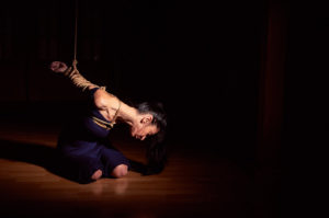 Beautiful woman tied up in traditional Japanese Bondage